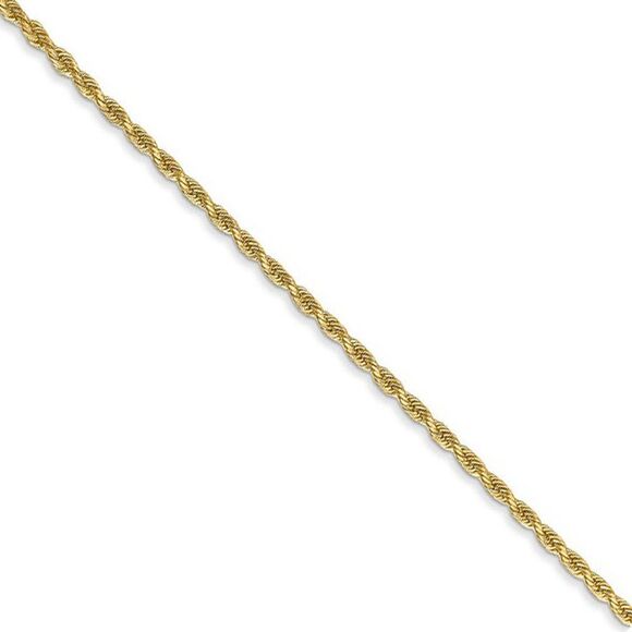 1.5mm 14k Yellow Gold, Diamond Cut Rope Chain Necklace, 22 Inch - Picture 1 of 7